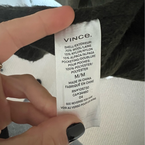 Vince Army Green Wool Coat - Picture 7 of 11